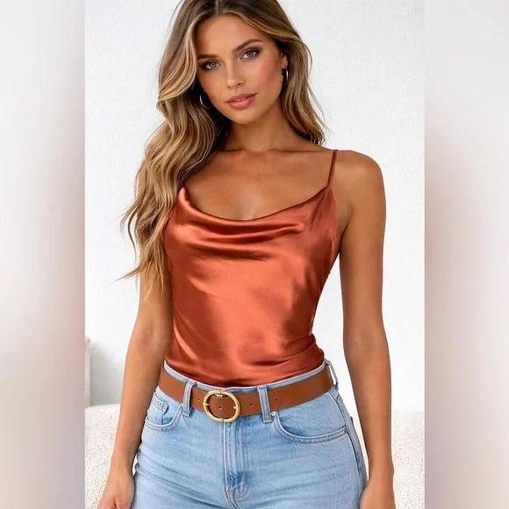 Princess-polly Women's Orange and Brown Vest